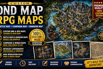 create custom dnd map, rpg battle map, campaign map, dungeon map, and map design