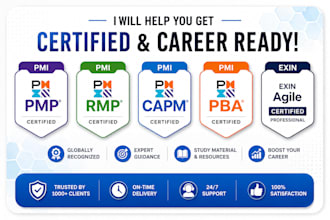 help you get pmi pmp rpm camp pba certified and  pdus