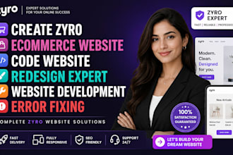 create zyro ecommerce website code website redesign expert website development
