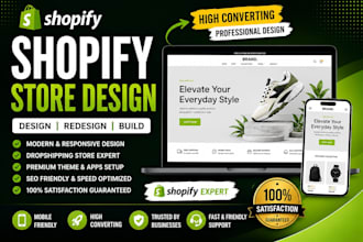 design shopify store redesign shopify dropshipping wesbite build shopify store