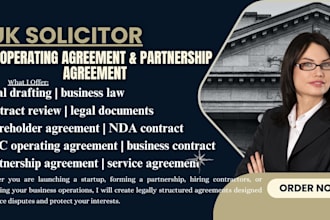 draft llc operating partnership agreement business contract as a uk solicitor