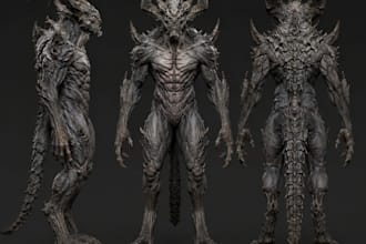 sculpt detailed 3d characters, creatures and models in zbrush