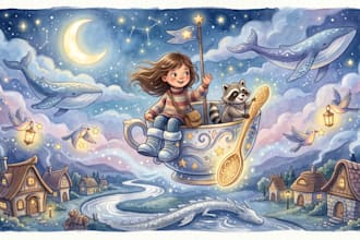 create enchanting whimsical fantasy children story book illustrations