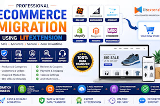 migrate zen cart bigcommerce opencart shopify magento woocommerce  litextension