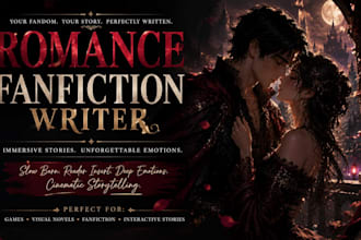 write immersive romance and fanfiction stories for your fandom