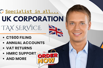 prepare UK corporation tax, company account, ct600, tax return, uk bookkeeping