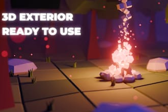 create stylized low poly 3d environments