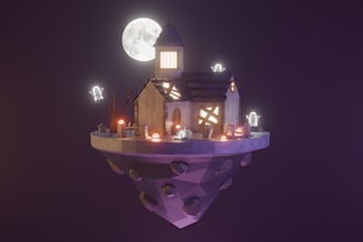 create stylized low poly 3d environments