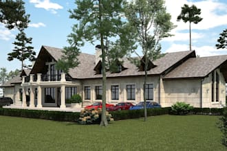 old property renovation,3d detached home exterior,farmhouse render,cgi landscape