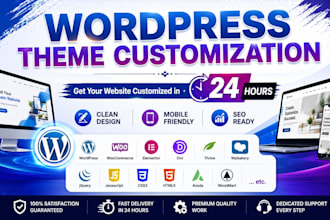 customize wordpress theme, elementor, woocommerce expert