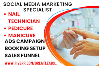 promote nail technician services manicure pedicure via social media marketing