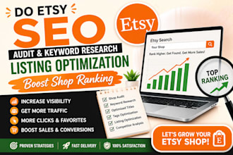 do etsy seo audit keyword research listing optimization boost shop ranking