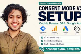 setup cookie consent banner and google consent mode v2 in GTM