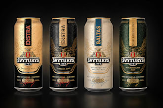 design premium can label, bottle label, beer label, beverage packaging mockup