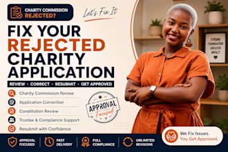 review, fix and resubmit your UK charity commission rejected application