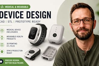 medical device enclosure cad wearable health product stl modeling