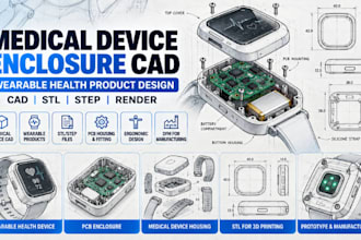 medical device enclosure cad wearable health product stl modeling