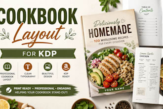 design cookbook layout for kindle direct publishing KDP