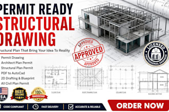 create structural drawing autocad drawing foundation plan and structural design