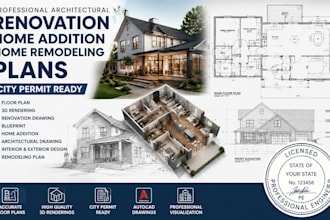 draw architectural renovation home addition home remodeling plans city permit