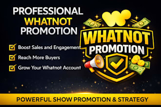 be your whatnot expert, boost whatnot views and sales with whatnot promotion
