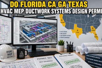do florida ca ga texas hvac mep ductwork systems design permit