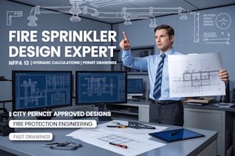 do fire sprinkler design, hydraulic calculation, nfpa 13 and city permit