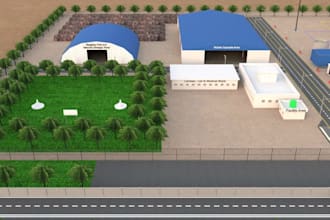design industrial property logistics park layout, site plan and warehouse render