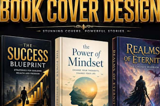 design a professional book cover, paperback, ebook hardcover and dust jacket