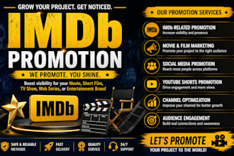 promote and boost your imdb movie, imdb page with promotion