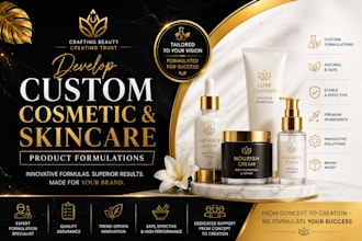 develop custom cosmetic and skincare product formulations