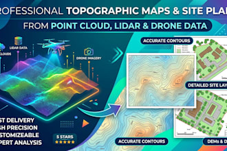 create topographic maps and site plans from point cloud, lidar or drone data