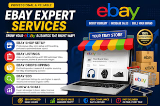 ebay shop setup, ebay dropshipping, product listings, SEO