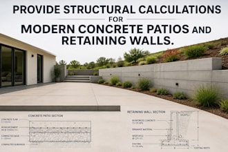 provide structural calculations modern concrete patios retaining walls