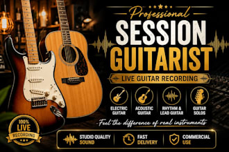 be your session electric guitarist for professional electric guitar recording