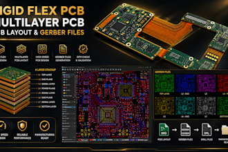 design rigid flex pcb, multilayer pcb, pcb layout and gerber files
