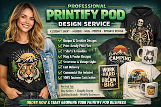 printify pod t shirt apparel hoodie apparel mug poster design specialist