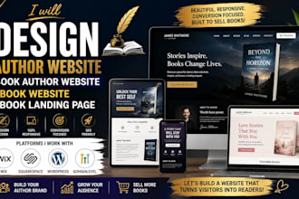 design author website, book author website, ebook website, ebook landing page