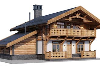 create realistic chalet wooden house,3d log cabin model,3d warhammer 40k terrain