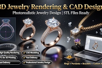 do 3d jewelry rendering cad modeling photorealistic design with stl files