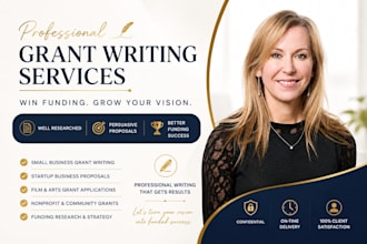 create professional grant proposals for startups and businesses