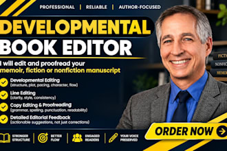 developmental edit your fiction, nonfiction self help book, manuscript format