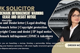 draft copyright trademark cease desist letter IP legal notice as a UK solicitor