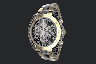 create 3d cad model and technical drawings for watch, ring, and bracelet