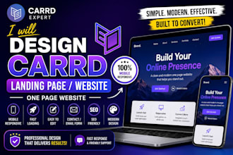 design a carrd landing page, carrd website, one page website, carrd