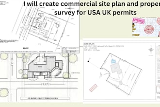 create commercial site plan and property survey for permits