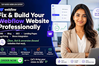 setup webflow cms blog fix bugs SEO pod product page landing page brevo website