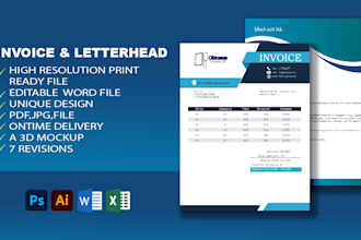 make professional stationery  invoice and letterhead design