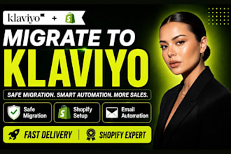 migrate to klaviyo, setup shopify integration and email automation