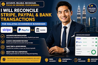reconcile stripe, paypal, and bank transaction for malaysia ecommerce businesses